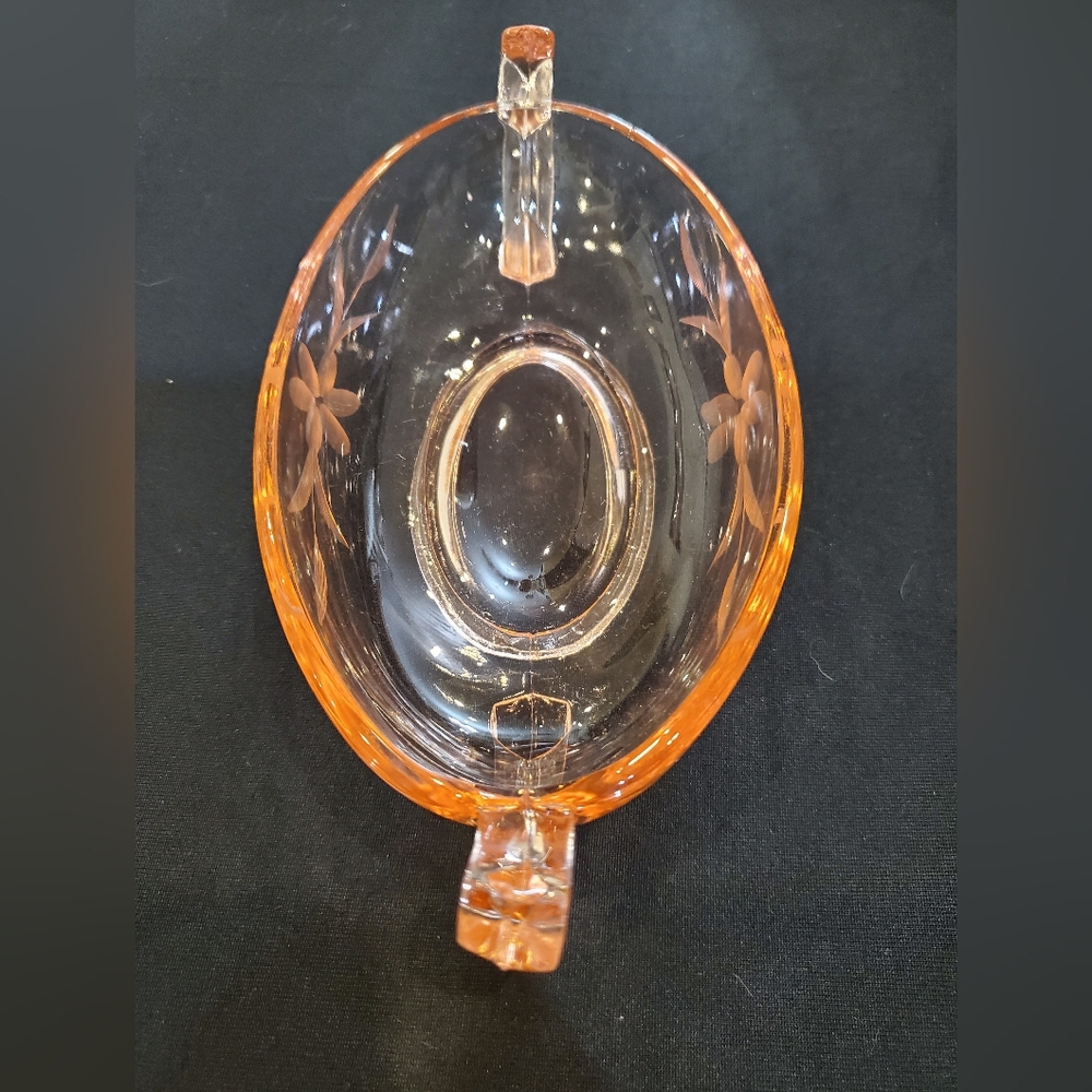 Vintage Rose Glass Serving Dish Approx 50 plus years old - Picture 6 of 7